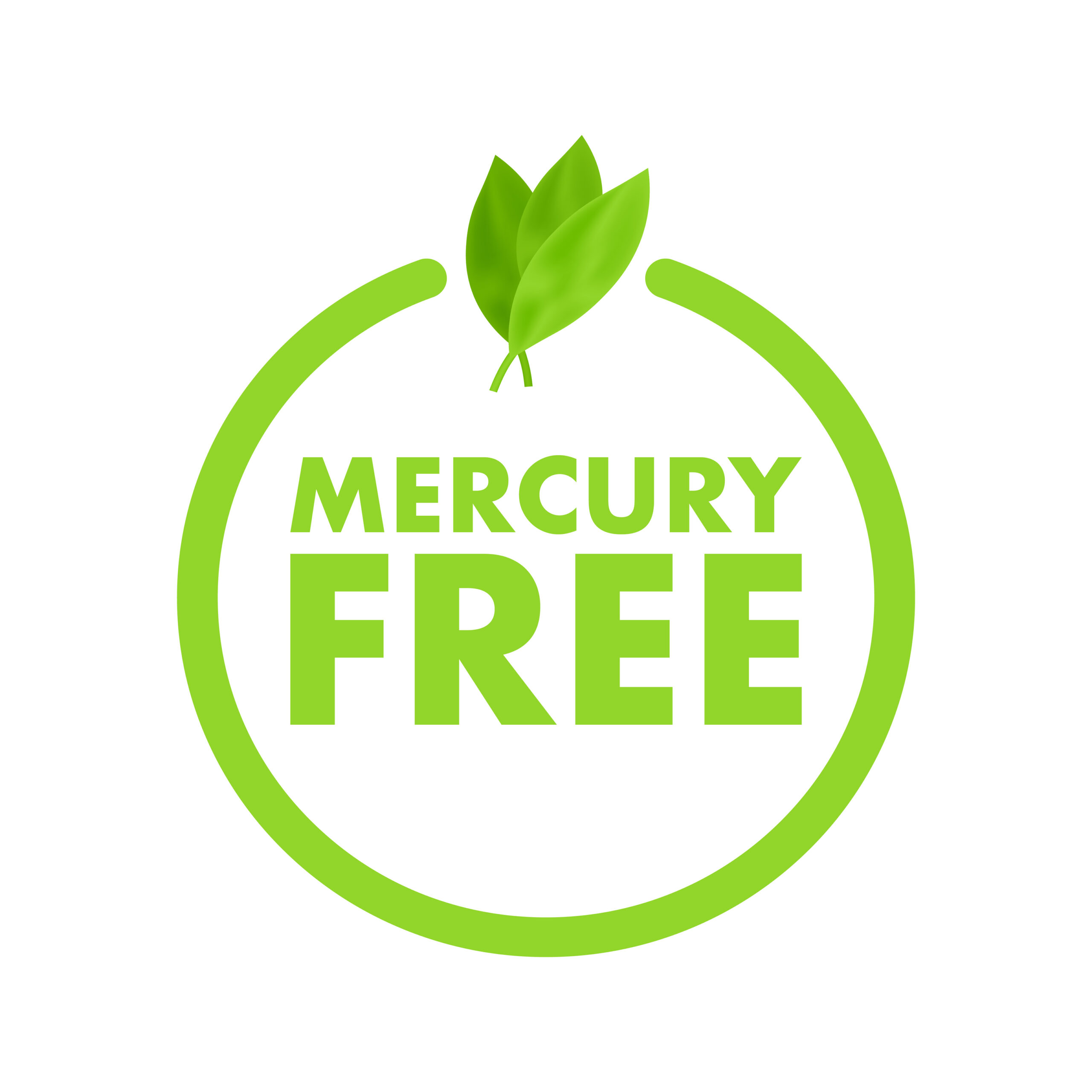 Mercury free sign, label. Vector stock illustration.